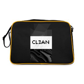 clean - Retro Tasche - Schwarz/Gold - Hinten
