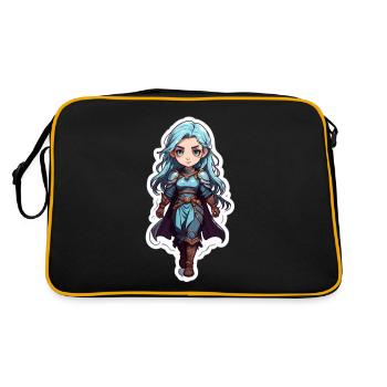 Mittelalterliche Fantasy-Assassine - Retro Tasche - Schwarz/Gold - Hinten