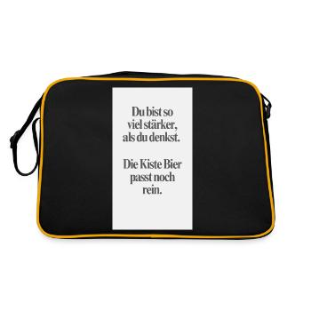 Du bist stärker - Retro Tasche - Schwarz/Gold - Hinten