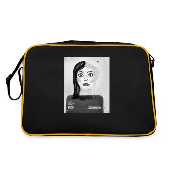 Femme au regard étonné - Sac Retro - noir/or - Dos