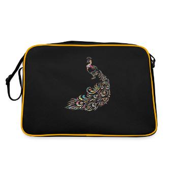 Pfau - Retro Tasche - Schwarz/Gold - Hinten