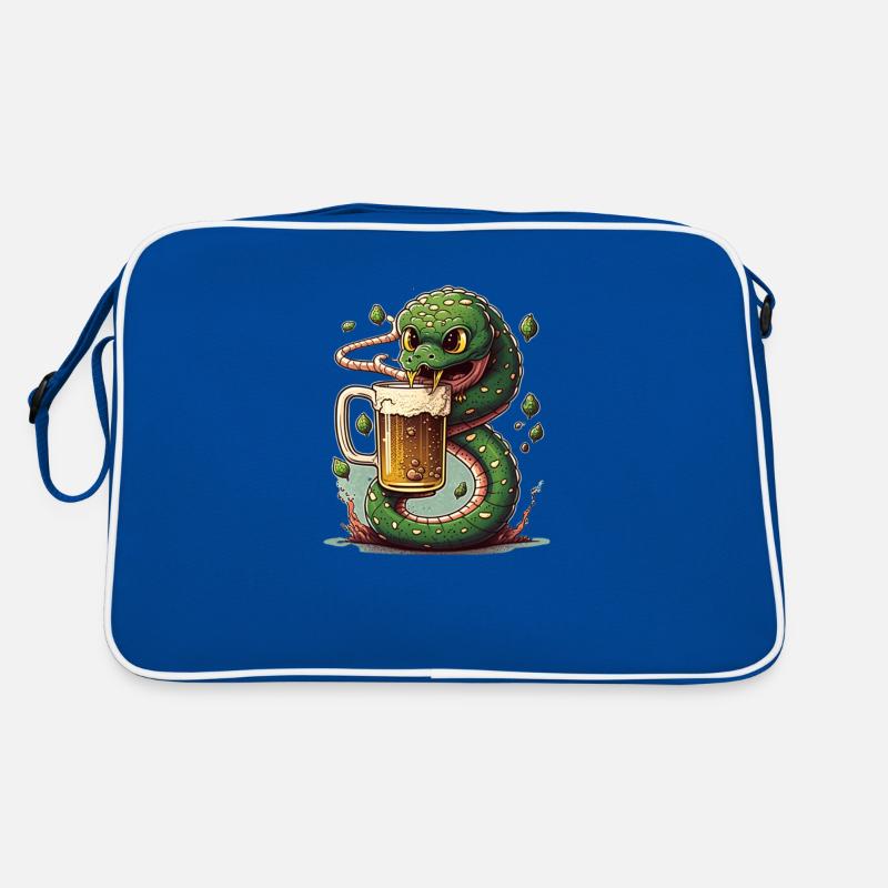 Coole Bier Schlange Comic Illustration Retro Tasche