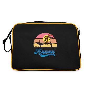 Hawaii Surf Sunset Beach Design - Sac Retro - noir/or - Dos