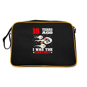 Funny Birthday Quote 19 Years Old - Retro Bag - black/gold - Back