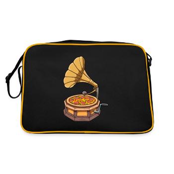 Funny Pizza Gramophone Record Player - Retro Bag - black/gold - Back