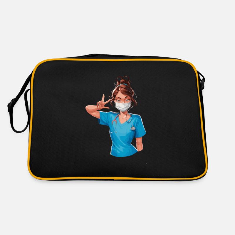 Lustige Krankenschwester mit Humor Retro Tasche