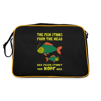 Le fish stinks from the head. Le poisson pue la tête - Sac Retro - noir/or - Dos