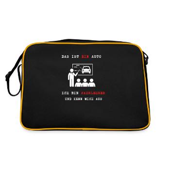 C’est UNE voiture Je suis instructeur de conduite - Sac Retro - noir/or - Dos