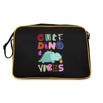 Cute Dino Vibes No. 1 - Retro Tasche - Schwarz/Gold - Hinten