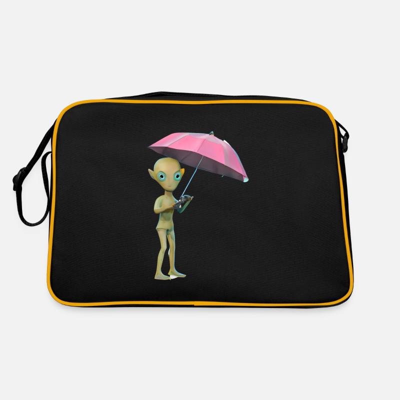 Alien with umbrella Retro Bag