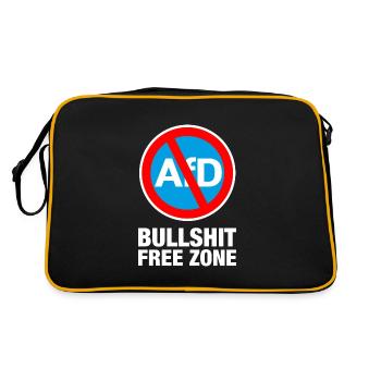 AFD BULLSHIT FREE ZONE - Retro Tasche - Schwarz/Gold - Hinten