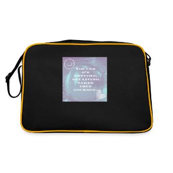 You can die anytime but living takes true courage - Sac Retro - noir/or - Dos
