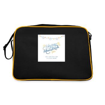 Happy Hanukkah - Retro Tasche - Schwarz/Gold - Hinten