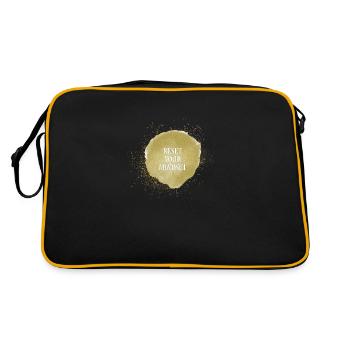 Reset your mindset - Retro Tasche - Schwarz/Gold - Hinten