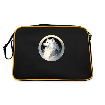 Stilvoll im Jugendstil: Unser Schäferhund-Portrait - Retro Tasche - Schwarz/Gold - Hinten