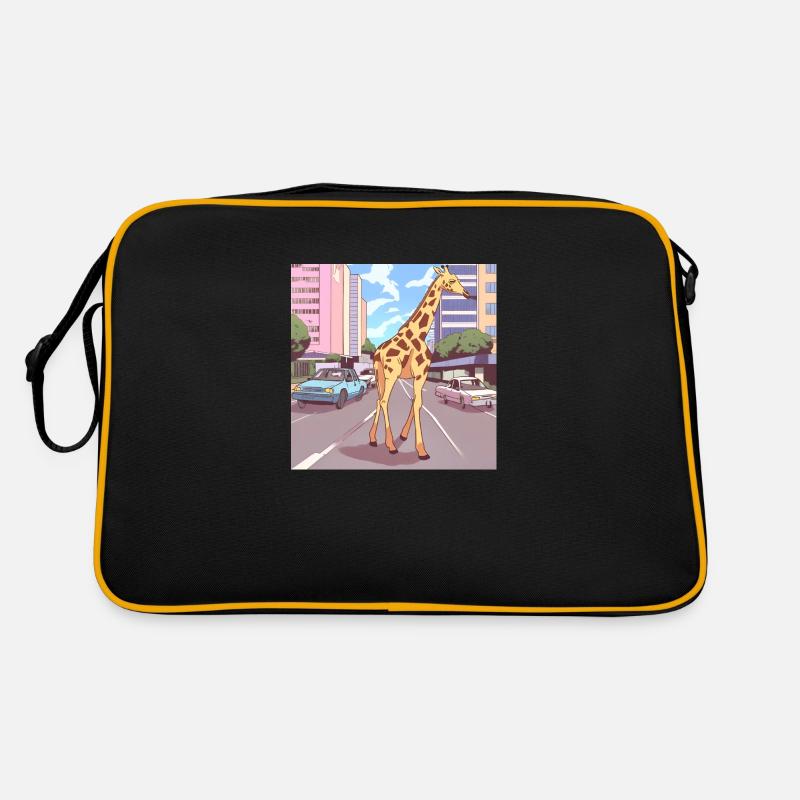 Stadtgiraffe - Retro Tasche - Schwarz/Gold