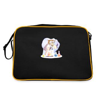 Clever Owl Scientist: Experiments in Weish - Retro Bag - black/gold - Back