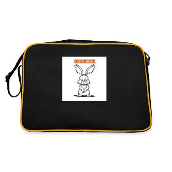 Karnickel Zornickel - Retro Tasche - Schwarz/Gold - Hinten