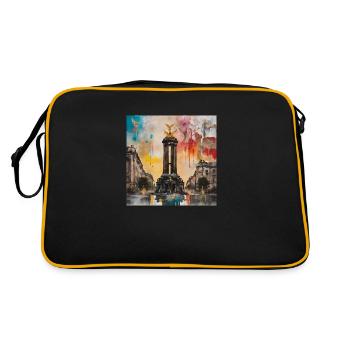 Siegessäule - Retro Tasche - Schwarz/Gold - Hinten