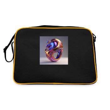 Kunst Ring - Retro Tasche - Schwarz/Gold - Hinten