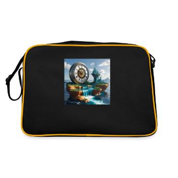 Kunst Uhr - Retro Tasche - Schwarz/Gold - Hinten