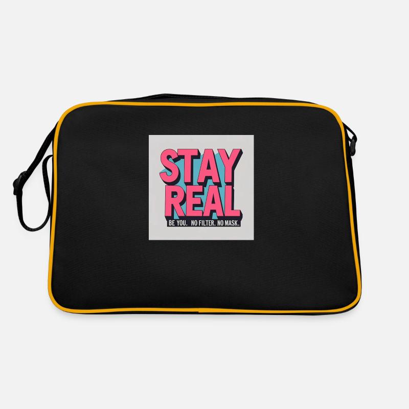 Stay Real - Retro Tasche - Schwarz/Gold