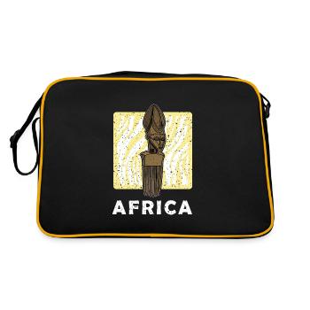 Afro Comb Hair Ebony Africa Culture Gift - Retro Bag - black/gold - Back