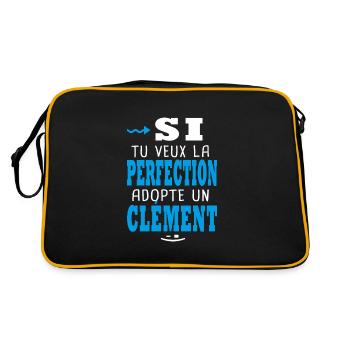 Clément Si tu veux la perfection adopte un Clement - Sac Retro - noir/or - Dos