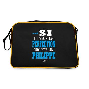 Philippe Si tu veux la perfection adopte Philippe - Sac Retro - noir/or - Dos