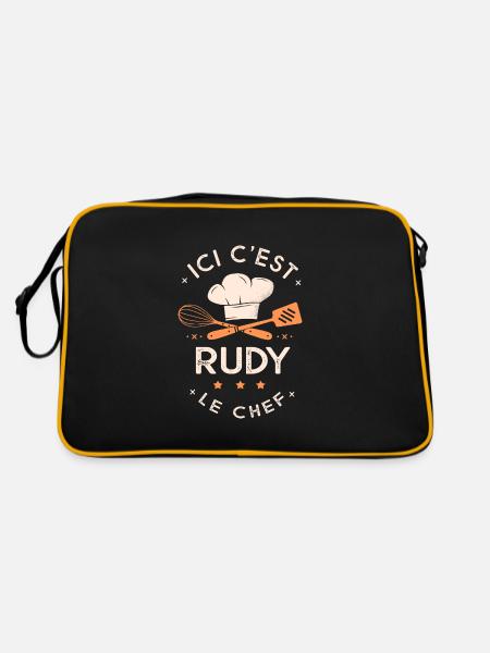 Rudy Chef Ici c est rudy le chef cuisinier - Sac Retro - noir/or - Dos