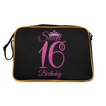 Pink Sweet Sixteen Birthday - Retro Bag - black/gold - Back