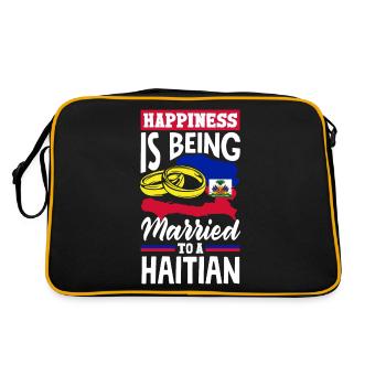 Haïti Haïti Drapeau Haïti Citation drôle - Sac Retro - noir/or - Dos