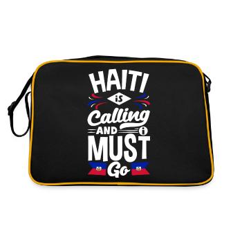 Haïti appelle haïtien Haïti Drapeau - Sac Retro - noir/or - Dos