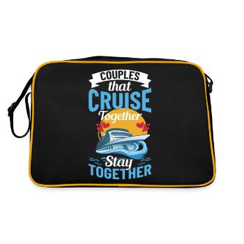 Kreuzfahrtschiff Reise Kreuzfahrt Kreuzfahrtreise - Retro Tasche - Schwarz/Gold - Hinten
