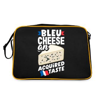 Bleu Cheese An Acquired Taste French Food - Retro Tasche - Schwarz/Gold - Hinten