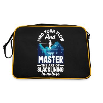 Find your flow and master the art of slacklining - Retro Tasche - Schwarz/Gold - Hinten