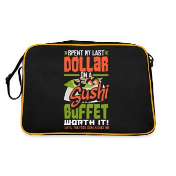 J’ai dépensé mon dernier dollar pour un buffet de sushis. Ça vaut le coup! - Sac Retro - noir/or - Dos
