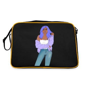 Croquis de fille noire | Original par. MMJ49 - Sac Retro - noir/or - Dos