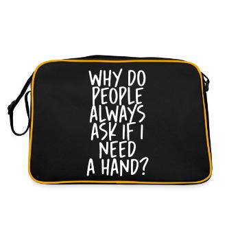 Pourquoi les gens me demandent-ils toujours si j’ai besoin d’un coup de main - Sac Retro - noir/or - Dos