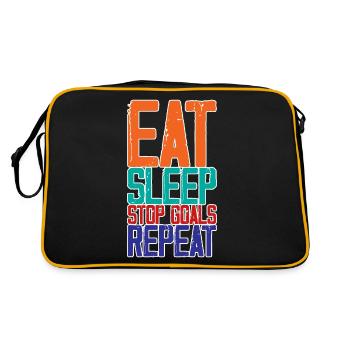 Eat Sleep Stop Goals Repeat 3 - Retro Tasche - Schwarz/Gold - Hinten