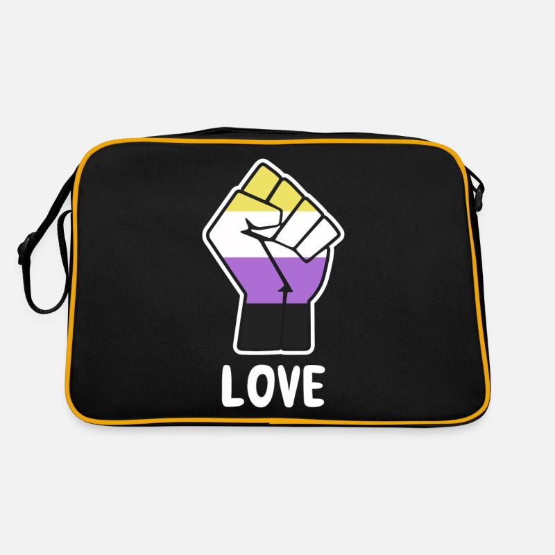 Liebe Nonbinary Pride Faust Design für Equality Retro Tasche
