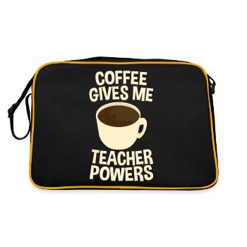 Coffee Gives Me Teacher Powers 4 - Retro Bag - black/gold - Back