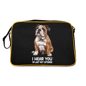 Bulldog - Retro Tasche - Schwarz/Gold - Hinten