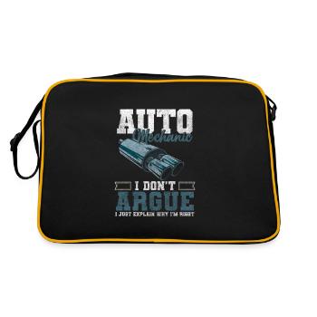 Car mechanic, mechanic, tool, hobbyist - Retro Bag - black/gold - Back