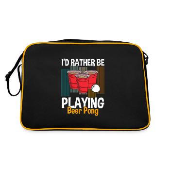 Bier Feiern Säufer - Retro Tasche - Schwarz/Gold - Hinten