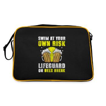 Schwimmer Hobby Rettung - Retro Tasche - Schwarz/Gold - Hinten