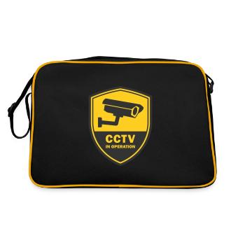 Warning CCTV Camera Badge Security Sign Icon - Retro Bag - black/gold - Back