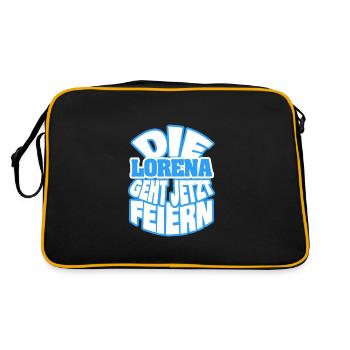 Vorname Lorena - Retro Tasche - Schwarz/Gold - Hinten