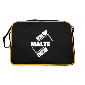 Liebe Malte - Retro Tasche - Schwarz/Gold - Hinten