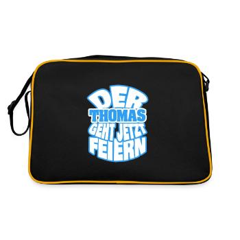Feiern Thomas - Retro Tasche - Schwarz/Gold - Hinten